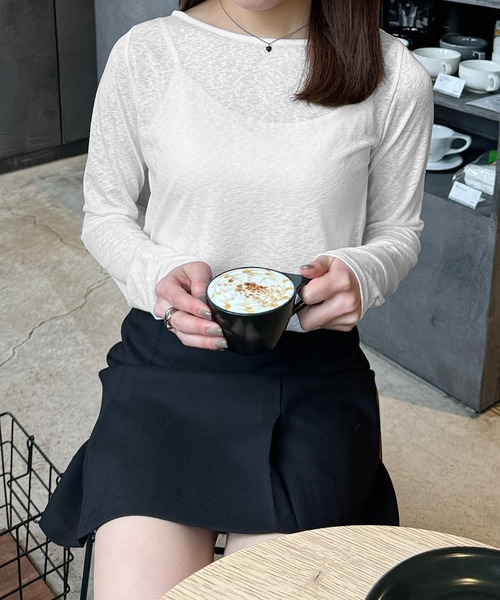 LE MORE(リモア)の「スラブシアートップス(Tシャツ/カットソー・レディース・グレー/ブラック/ホワイト/イエロー・FREE)」の14枚目の写真