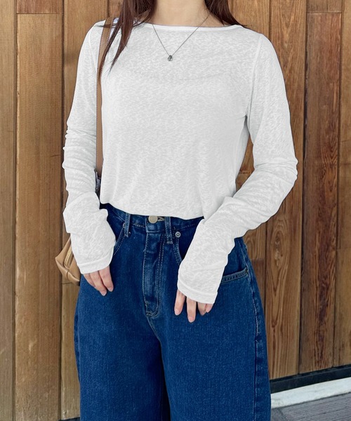 LE MORE(リモア)の「スラブシアートップス(Tシャツ/カットソー・レディース・グレー/ブラック/ホワイト/イエロー・FREE)」の16枚目の写真