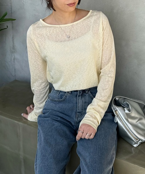 LE MORE(リモア)の「スラブシアートップス(Tシャツ/カットソー・レディース・グレー/ブラック/ホワイト/イエロー・FREE)」の18枚目の写真