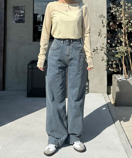 LE MORE(リモア)の「スラブシアートップス(Tシャツ/カットソー・レディース・グレー/ブラック/ホワイト/イエロー・FREE)」の20枚目の写真