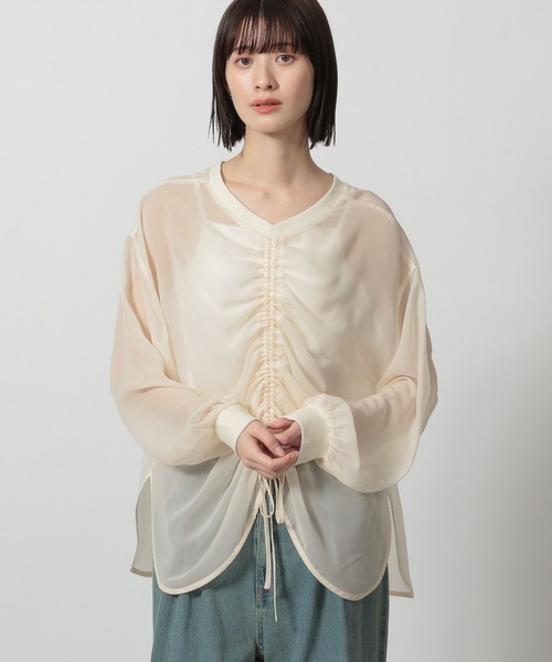 LAKOLE（ラコレ）の「2WAYシアードロストプルオーバー / 322603（シャツ/ブラウス・レディース・ミント/ブラック/アイボリー/グレー・FREE）」の3枚目の写真