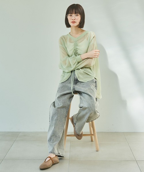 LAKOLE（ラコレ）の「2WAYシアードロストプルオーバー / 322603（シャツ/ブラウス・レディース・ミント/ブラック/アイボリー/グレー・FREE）」の6枚目の写真