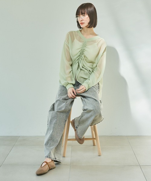 LAKOLE（ラコレ）の「2WAYシアードロストプルオーバー / 322603（シャツ/ブラウス・レディース・ミント/ブラック/アイボリー/グレー・FREE）」の7枚目の写真