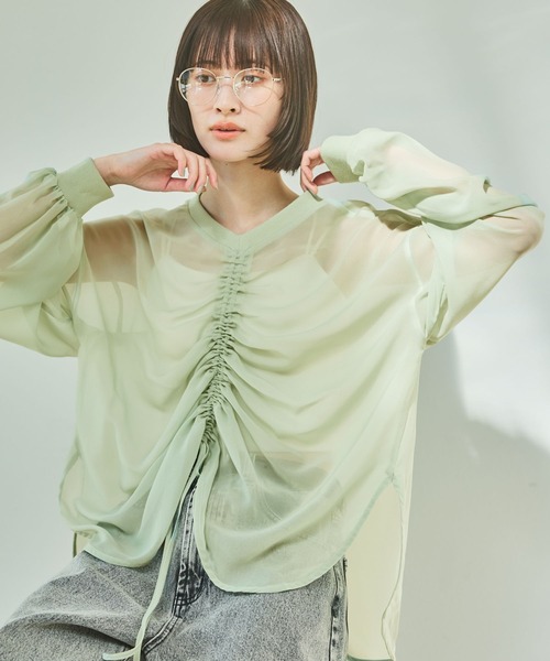 LAKOLE（ラコレ）の「2WAYシアードロストプルオーバー / 322603（シャツ/ブラウス・レディース・ミント/ブラック/アイボリー/グレー・FREE）」の12枚目の写真