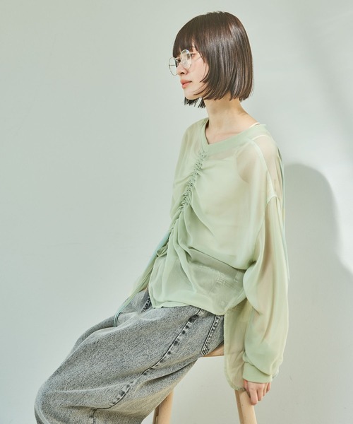 LAKOLE（ラコレ）の「2WAYシアードロストプルオーバー / 322603（シャツ/ブラウス・レディース・ミント/ブラック/アイボリー/グレー・FREE）」の13枚目の写真