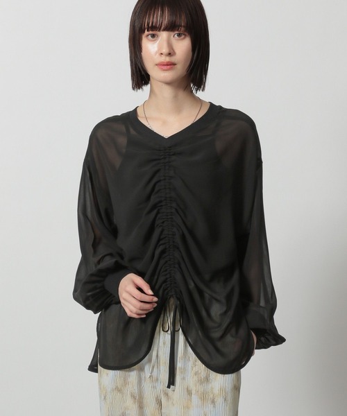 LAKOLE（ラコレ）の「2WAYシアードロストプルオーバー / 322603（シャツ/ブラウス・レディース・ミント/ブラック/アイボリー/グレー・FREE）」の22枚目の写真