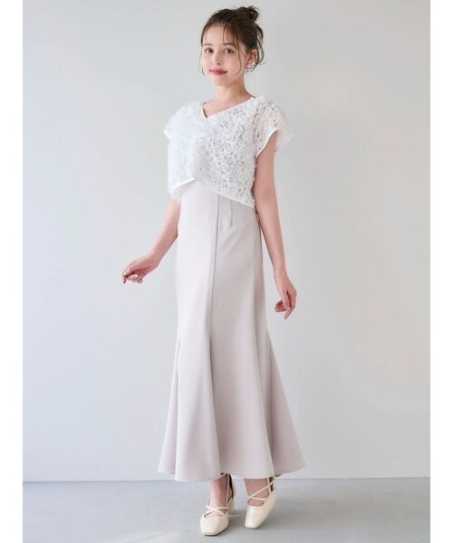 ドレスチュールトップス セール】【25ss】シャーリングオフショルチュールTOPS（シャツ