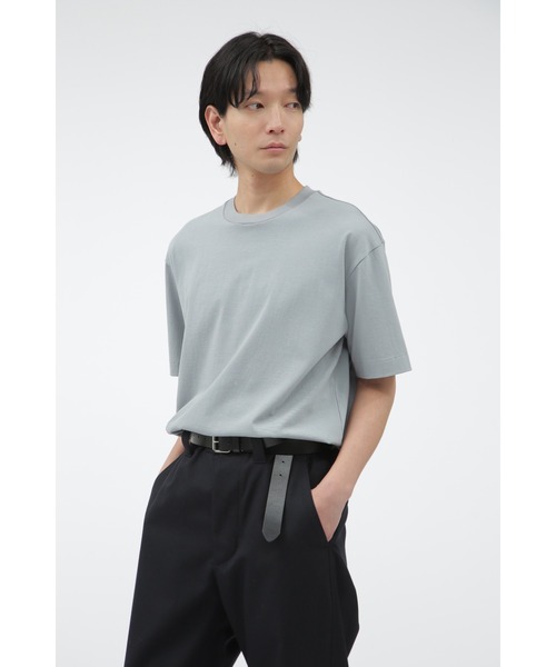 未使用に近い　マーガレットハウエル　2023SS Tシャツ　綿　ブルー　日本製 未使用に近い マーガレットハウエル 2023SS Tシャツ 綿 ブルー