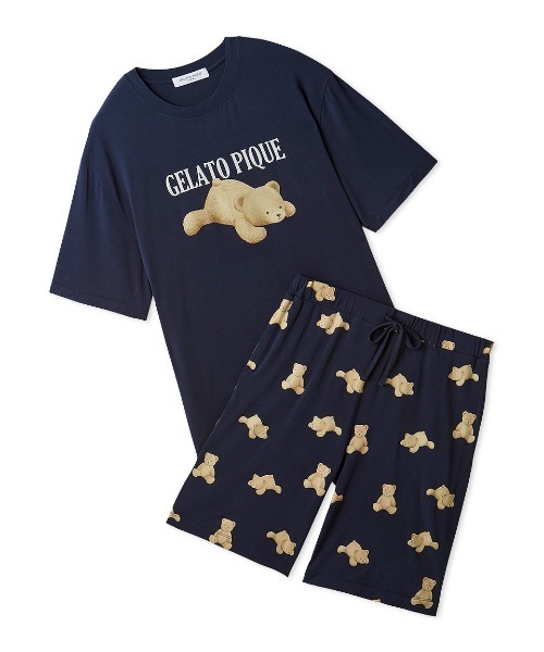 ジェラートピケ　接触冷感　ベアワンポイントTシャツ＆ロングパンツ gelato pique｜【ONLINE限定】【接触冷感】ベアワンポイントT