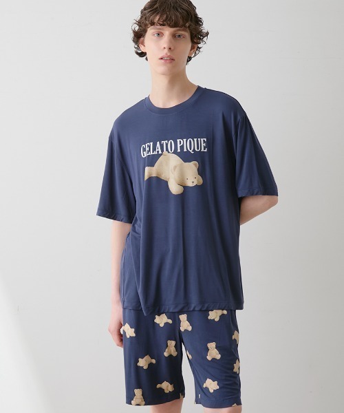 セール】【ONLINE限定】【HOMME】【接触冷感】ベアワンポイントT