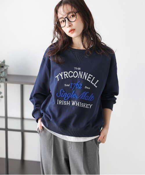 La-gemme(ラジェム)の「刺繍ロゴスウェット(スウェット・レディース・グレー/ホワイト/ネイビー・フリー)」の1枚目の写真