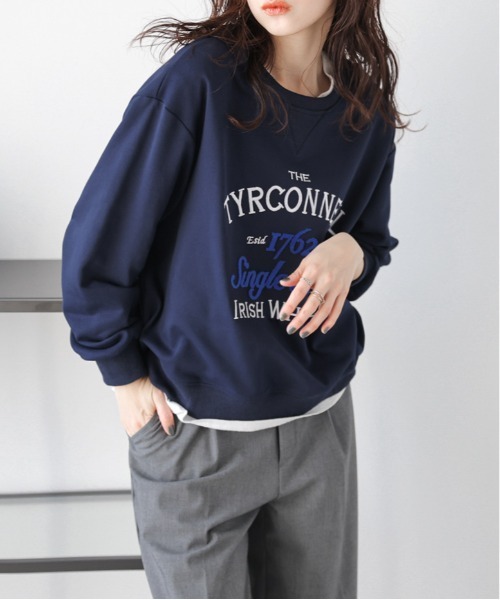 La-gemme(ラジェム)の「刺繍ロゴスウェット(スウェット・レディース・グレー/ホワイト/ネイビー・フリー)」の16枚目の写真