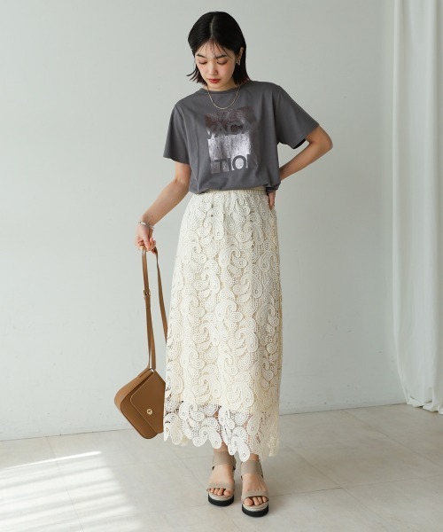 Bou Jeloud（ブージュルード）の「ケミカルレーススカート（スカート・レディース・オフホワイト/ブラック・38）」の16枚目の写真