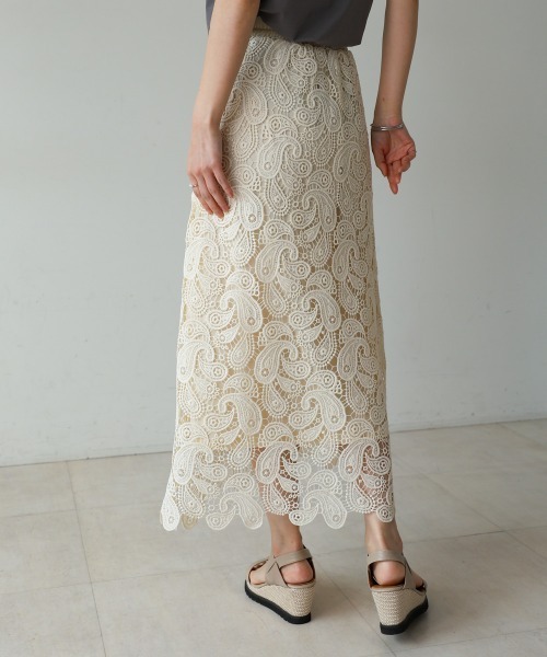 Bou Jeloud（ブージュルード）の「ケミカルレーススカート（スカート・レディース・オフホワイト/ブラック・38）」の22枚目の写真