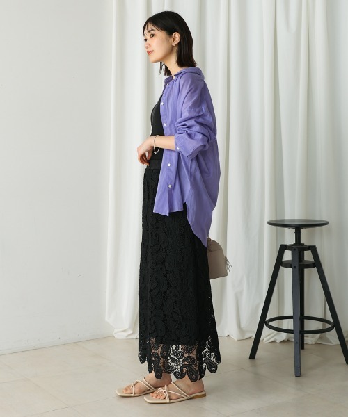 Bou Jeloud（ブージュルード）の「ケミカルレーススカート（スカート・レディース・オフホワイト/ブラック・38）」の10枚目の写真