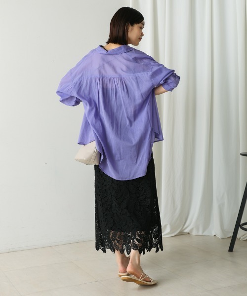 Bou Jeloud（ブージュルード）の「ケミカルレーススカート（スカート・レディース・オフホワイト/ブラック・38）」の12枚目の写真