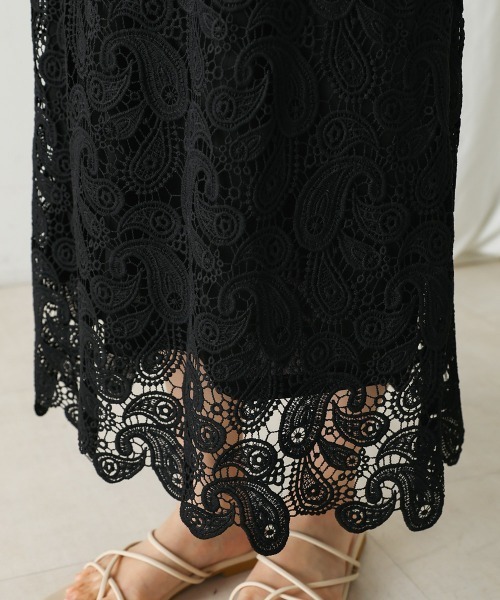 Bou Jeloud（ブージュルード）の「ケミカルレーススカート（スカート・レディース・オフホワイト/ブラック・38）」の14枚目の写真
