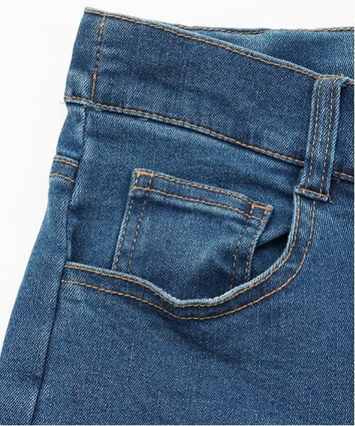 LOVETOXIC（ラブトキシック）の「【ベーシック】デニム・ツイルフレアパンツ（デニムパンツ・キッズ・ブルー/ブラック・L:160cm/M:150cm/130cm/S:140cm）」の10枚目の写真