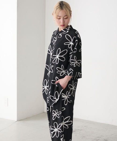 forksy.】フラワーモチーフデザイン ルームウェア シャツ&イージー