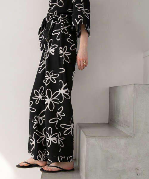 forksy.】フラワーモチーフデザイン ルームウェア シャツ&イージー