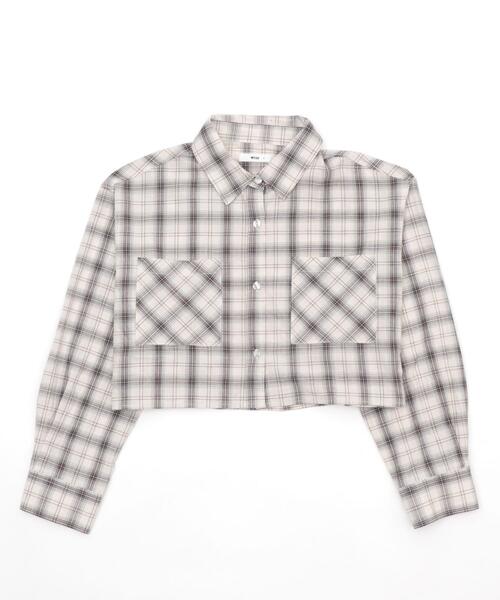 WEGO（ウィゴー）の「WEGO/【25年春夏新作】チェックショートシャツ（シャツ/ブラウス・レディース・ブラック/アイボリー・FREE）」の22枚目の写真