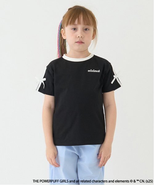 minimal（ミニマル）の「【防汚加工】【パワーパフ ガールズ】短丈Tシャツ（Tシャツ/カットソー・キッズ・ターコイズブルー/ライム/ピンク/ブラック・120cm/110cm/100cm/130cm/140cm）」の2枚目の写真