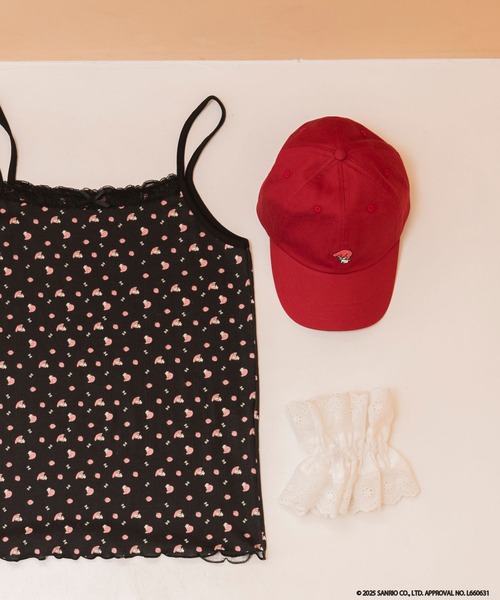 sanrio（サンリオ）の「【My Melody × forksy.】ワンポイント ロゴ刺繍 キャップ（キャップ・レディース・オフホワイト/ネイビー/レッド・FREE）」の17枚目の写真