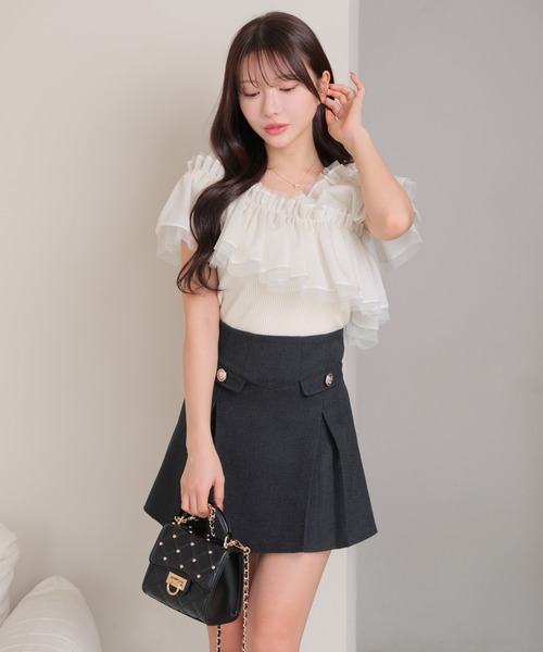 mystic - ♡リボンドッキングニット♡完売商品 MERCURYDUO（マーキュリーデュオ）の「2WAYリボンパワショル