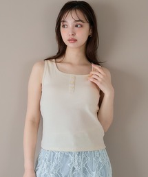coca（coca） | OUTBRAヘンリーネック風カップ付きタンクトップ(タンクトップ)