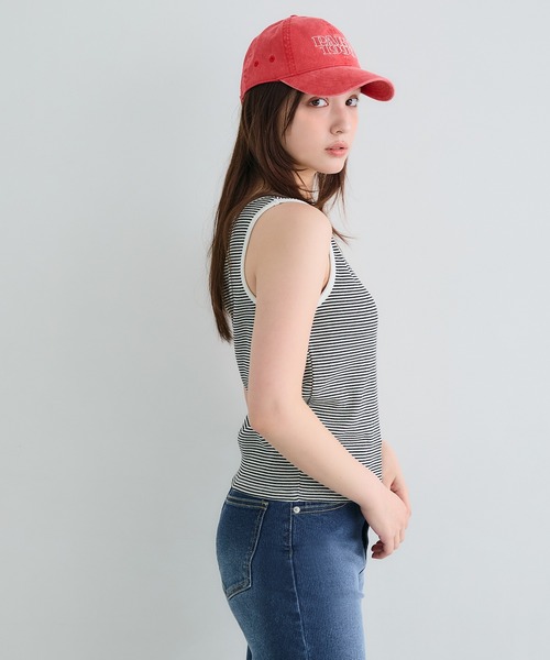 coca（coca）（コカ）の「【WEB限定セール】OUTBRAヘンリーネック風カップ付きタンクトップ（タンクトップ・レディース・ライトベージュ/その他1/ネイビー・S/M/L）」の17枚目の写真
