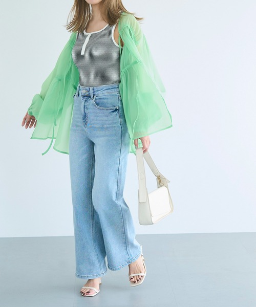 coca（coca）（コカ）の「【WEB限定セール】OUTBRAヘンリーネック風カップ付きタンクトップ（タンクトップ・レディース・ライトベージュ/その他1/ネイビー・S/M/L）」の19枚目の写真