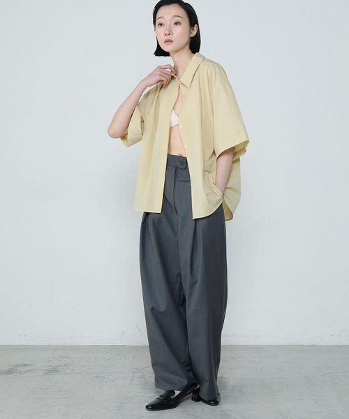 セール】Relaxing loose half-sleeve shirt / リラクシング