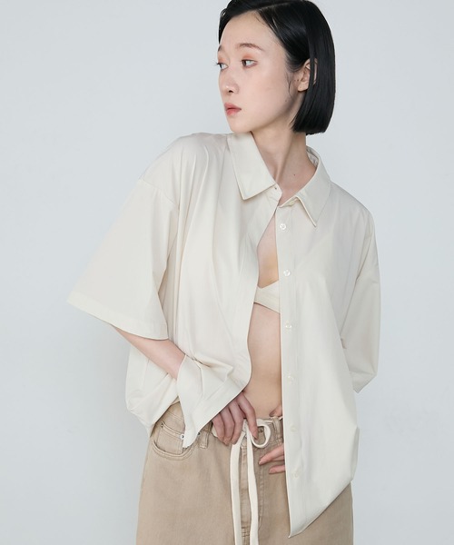 セール】Relaxing loose half-sleeve shirt / リラクシング