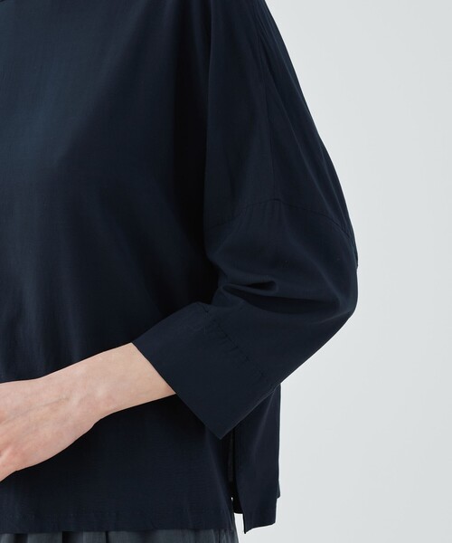 24AW GALERIE VIE ウォッシャブルレーヨンボートネックプルオーバー ウォッシャブルレーヨン ボートネックプルオーバー（シャツ