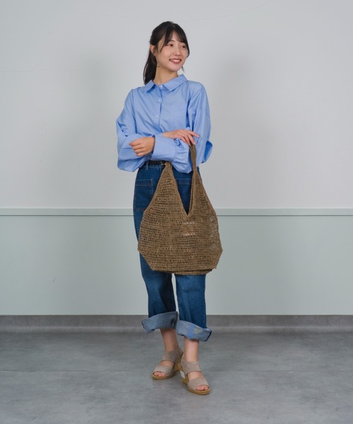 MADE IN MADA（メイドインマダ）の「【MADE IN MADA /メイドインマダ】かごバッグ　ラフィア トートバッグ（かごバッグ・レディース・チャコールグレー・FREE）」の18枚目の写真