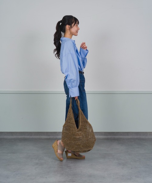 MADE IN MADA（メイドインマダ）の「【MADE IN MADA /メイドインマダ】かごバッグ　ラフィア トートバッグ（かごバッグ・レディース・チャコールグレー・FREE）」の17枚目の写真