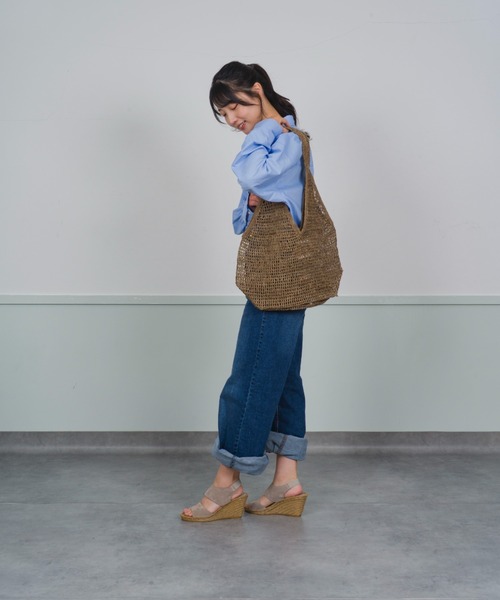 MADE IN MADA（メイドインマダ）の「【MADE IN MADA /メイドインマダ】かごバッグ　ラフィア トートバッグ（かごバッグ・レディース・チャコールグレー・FREE）」の19枚目の写真