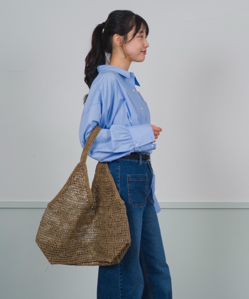 MADE IN MADA（メイドインマダ）の「【MADE IN MADA /メイドインマダ】かごバッグ　ラフィア トートバッグ（かごバッグ・レディース・チャコールグレー・FREE）」の16枚目の写真