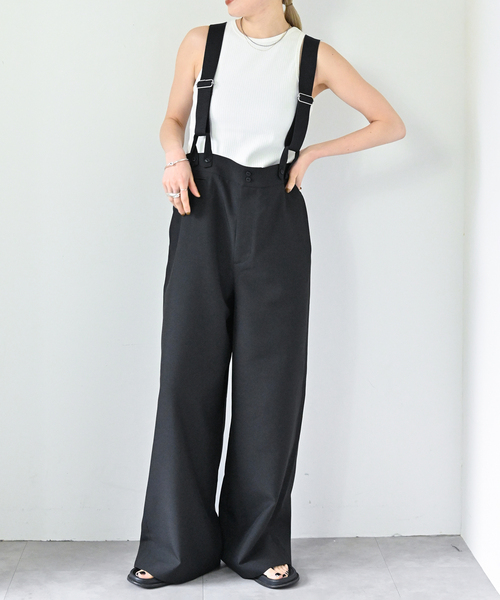 OUTDOOR PRODUCTS（アウトドアプロダクツ）の「アメスリ*サスペンダーパンツ2点SET（その他パンツ・レディース・ベージュ/ブラック・36/38）」の11枚目の写真