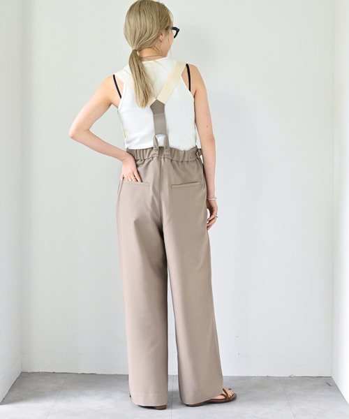 OUTDOOR PRODUCTS（アウトドアプロダクツ）の「アメスリ*サスペンダーパンツ2点SET（その他パンツ・レディース・ベージュ/ブラック・36/38）」の7枚目の写真