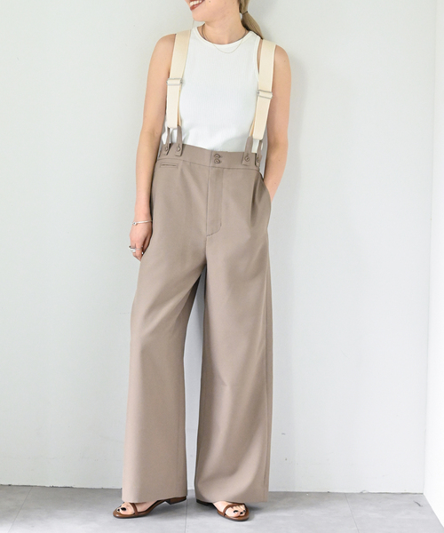 OUTDOOR PRODUCTS（アウトドアプロダクツ）の「アメスリ*サスペンダーパンツ2点SET（その他パンツ・レディース・ベージュ/ブラック・36/38）」の10枚目の写真