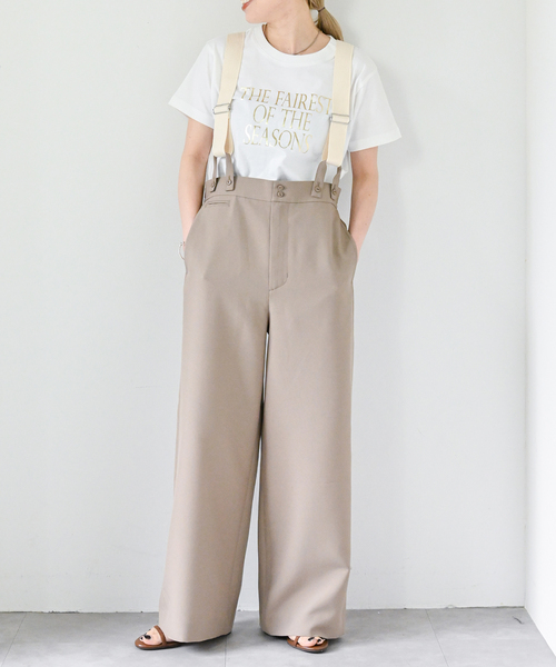 OUTDOOR PRODUCTS（アウトドアプロダクツ）の「アメスリ*サスペンダーパンツ2点SET（その他パンツ・レディース・ベージュ/ブラック・36/38）」の3枚目の写真