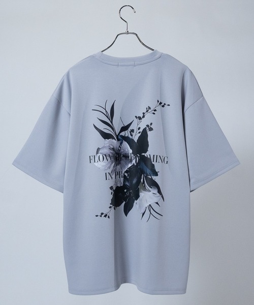 JOHN'S CLOSET（ジョンズクローゼット）の「【13】ムーン/フラワーグラフィック ビッグシルエット ポンチTシャツ（Tシャツ/カットソー・メンズ・ホワイト系1/ホワイト系2/ホワイト系3/ブラック系2/ライトグレー系1/ライトグレー系3/ブラック系1/ブラック系3/ライトグレー系2・MEDIUM/LARGE）」の8枚目の写真