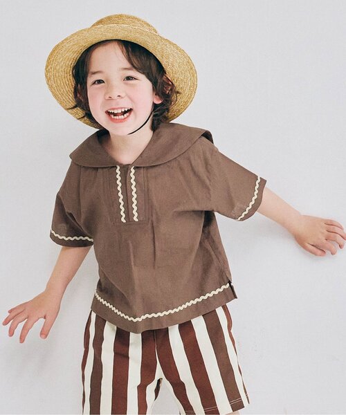 なみなみセーラー半袖プルオーバー（シャツ/ブラウス）｜p.premier