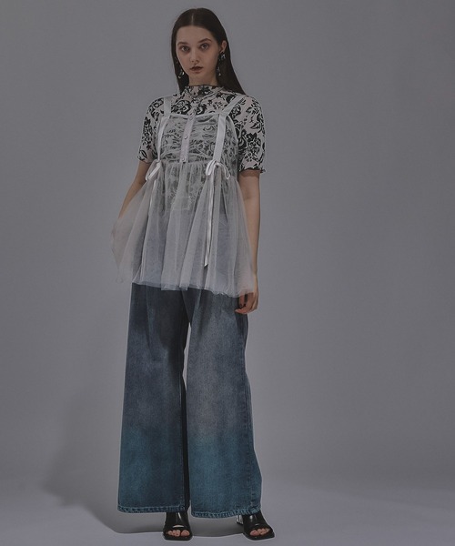 HARE（ハレ）の「チュールキャミベスト(HARE)（ベスト・レディース・ブラック/ライトグレー・FREE）」の16枚目の写真