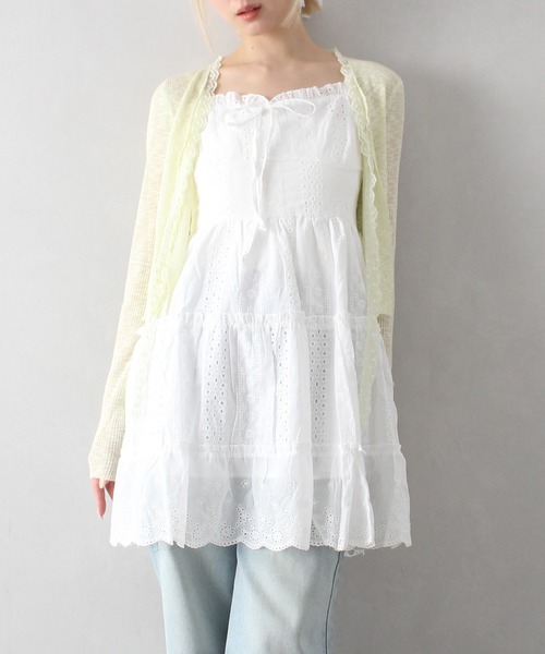 SpRay(スプレイ)の「【春夏新作】エンブロティアードミニキャミワンピース(ワンピース・レディース・ホワイト/アイボリー・FREE)」の9枚目の写真