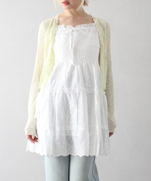 SpRay(スプレイ)の「【春夏新作】エンブロティアードミニキャミワンピース(ワンピース・レディース・ホワイト/アイボリー・FREE)」の10枚目の写真