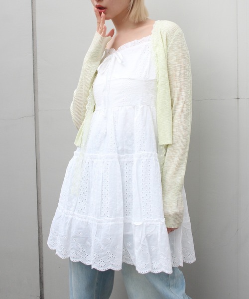 SpRay(スプレイ)の「【春夏新作】エンブロティアードミニキャミワンピース(ワンピース・レディース・ホワイト/アイボリー・FREE)」の12枚目の写真