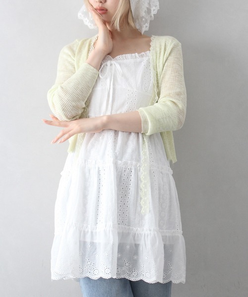 SpRay(スプレイ)の「【春夏新作】エンブロティアードミニキャミワンピース(ワンピース・レディース・ホワイト/アイボリー・FREE)」の18枚目の写真