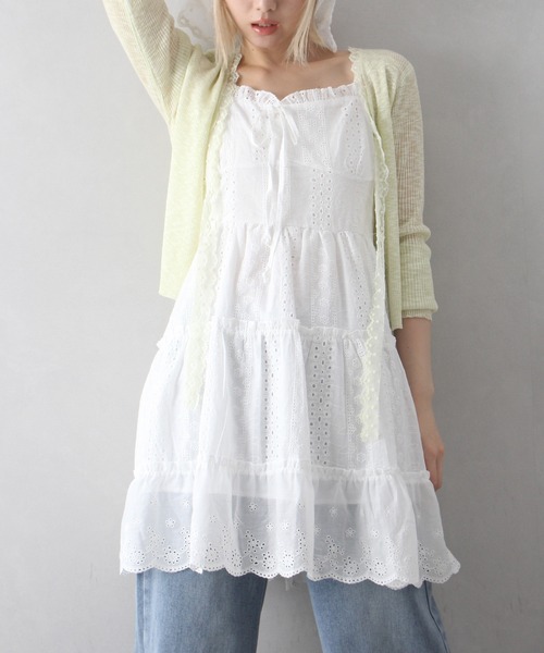 SpRay(スプレイ)の「【春夏新作】エンブロティアードミニキャミワンピース(ワンピース・レディース・ホワイト/アイボリー・FREE)」の19枚目の写真